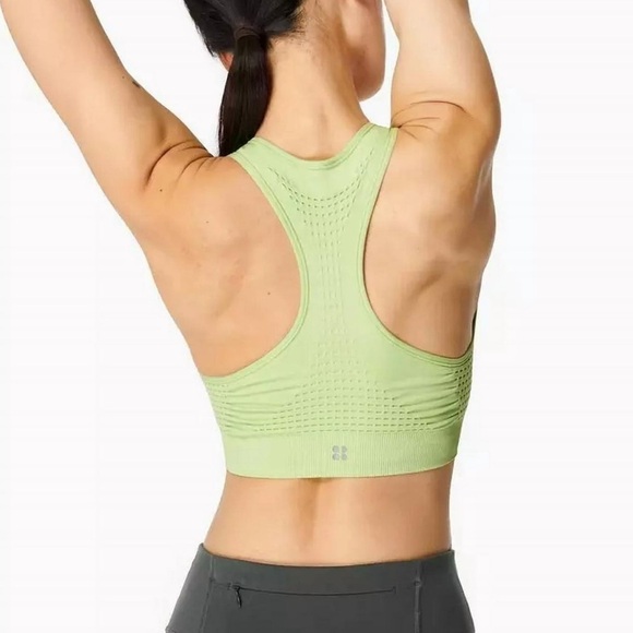 Sweaty Betty Stamina Athletic Workout Racerback Sports Bra / Utopia Green Sz M - Picture 2 of 12